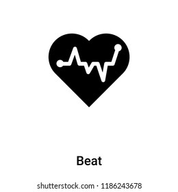 Beat icon vector isolated on white background, logo concept of Beat sign on transparent background, filled black symbol
