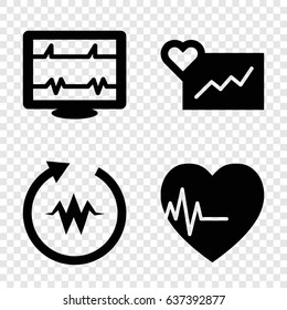 Beat icons set. set of 4 beat filled icons such as heartbeat