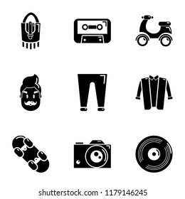 Beat icons set. Simple set of 9 beat vector icons for web isolated on white background