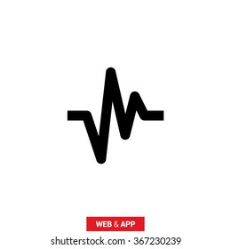 Beat isolated heart minimal icon in black and white colors. Health line vector icon for websites and mobile minimalistic flat design.