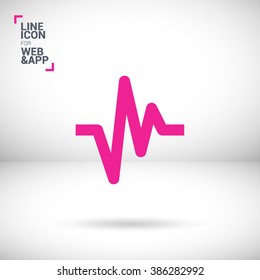 Beat isolated heart minimal icon in black and white colors. Health line vector icon for websites and mobile minimalistic flat design.