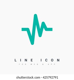 Beat isolated heart minimal icon in black and white colors. Health line vector icon for websites and mobile minimalistic flat design.