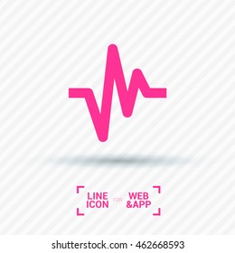 Beat isolated heart minimal icon in black and white colors. Health line vector icon for websites and mobile minimalistic flat design.