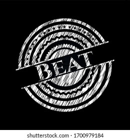 Beat on blackboard. Vector Illustration. Detailed.