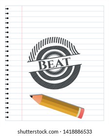 Beat pencil draw. Vector Illustration. Detailed.