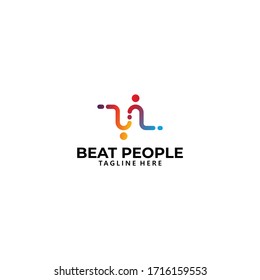 beat people logo icon vector isolated