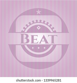 Beat pink emblem. Retro