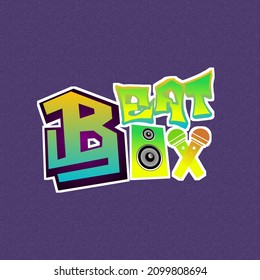 beatbox vector logo with box speaker and microphone concept