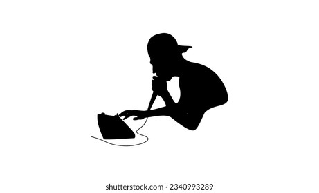 beatboxer silhouette, high quality vector