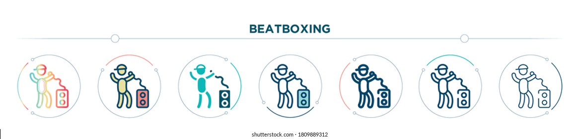 beatboxing icon designed in gradient, filled, two color, thin line and outline style. vector illustration of beatboxing vector icons. can be used for mobile, ui, web
