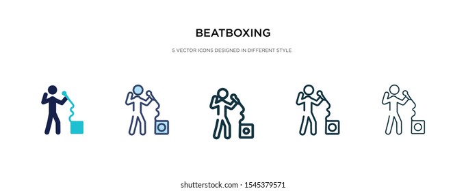 beatboxing icon in different style vector illustration. two colored and black beatboxing vector icons designed in filled, outline, line and stroke style can be used for web, mobile, ui