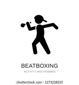 beatboxing icon vector on white background, beatboxing trendy filled icons from Activity and hobbies collection, beatboxing simple element illustration