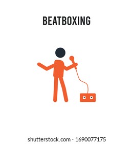 Beatboxing vector icon on white background. Red and black colored Beatboxing icon. Simple element illustration sign symbol EPS