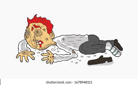 beaten man illustration. this is a vector.