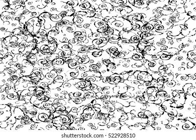 Beaten Swirl Overlay Texture For Your Design. Hand Made. EPS10 vector.