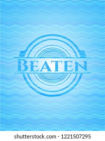 Beaten water wave concept emblem background.