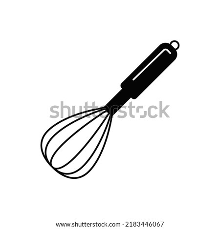 Beater egg icon in black flat glyph, filled style isolated on white background