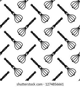 Beater Icon, Whisk Icon Seamless Pattern Vector Art Illustration