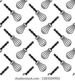 Beater Icon, Whisk Icon Seamless Pattern Vector Art Illustration