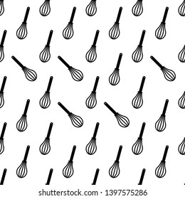 Beater Icon, Whisk Icon Seamless Pattern Vector Art Illustration