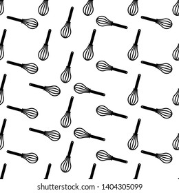 Beater Icon, Whisk Icon Seamless Pattern Vector Art Illustration