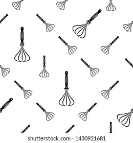 Beater Icon, Whisk Icon Seamless Pattern Vector Art Illustration