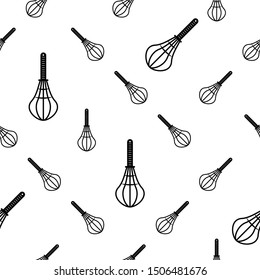 Beater Icon, Whisk Icon Seamless Pattern Vector Art Illustration