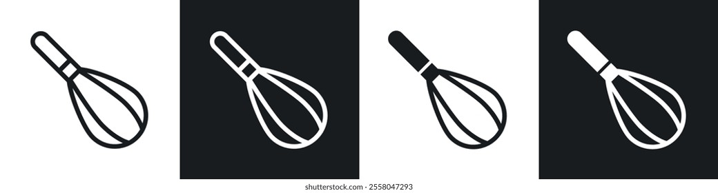 Beater icons pack in black and white filled and outlined versions.