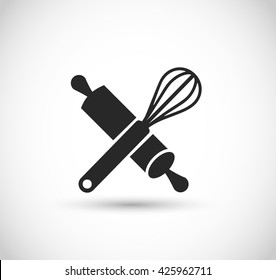 Beater and roller icon vector 