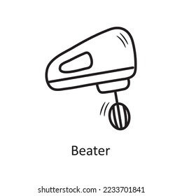 Beater vector outline Icon Design illustration. Bakery Symbol on White background EPS 10 File