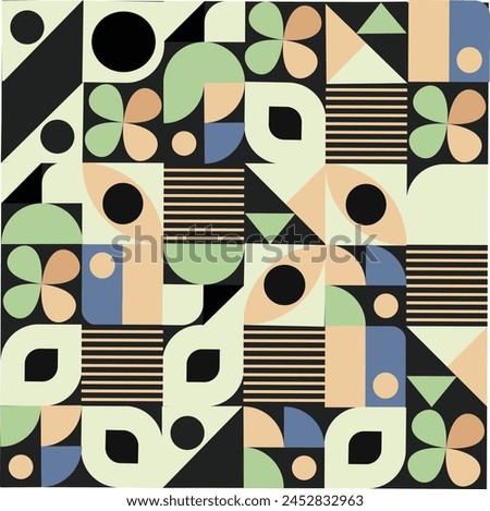 Beatiful bauhaus patten Colorful textile pattern.
