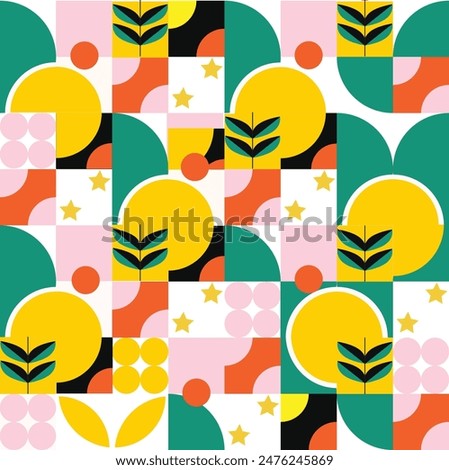 Beatiful bauhaus patten Colorful textile pattern.
