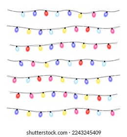 Beatiful Colorful Christmas Lights. Vector illustration