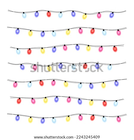 Beatiful Colorful Christmas Lights. Vector illustration