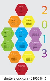 Beatiful colorful rainbow calender 2013