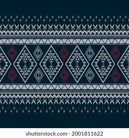 
Beatilante de azul oscuro Geométrico etnia oriental ikat patrón tradicional Diseño y usado en fondo, alfombra, papel pintado, ropa, envoltura,Batik,tela,Diseño de ilustración vectorial.eps