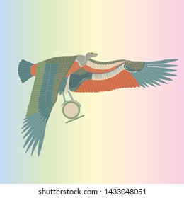 beatiful Egyptian bird from old book