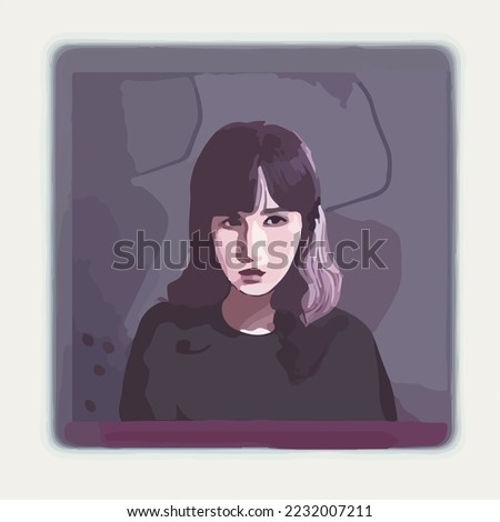 Beatiful Female Model Illustration Vector Cartoon Drawing