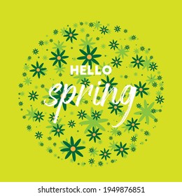 beatiful floral pattern. hello spring card.
