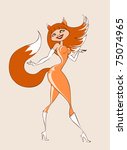 Beatiful foxy wearing fashionable suite
