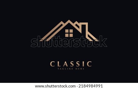 beatiful house vector logo monograme template
