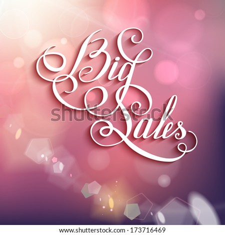 Beatiful Life! - calligraphic words and bokeh. Vector illustration.