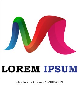 beatiful logo abstract m colorful
