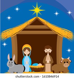 Beatiful manger image. Christmas season - Vector illustration design