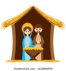 Beatiful manger image. Christmas season - Vector illustration design
