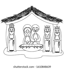 Beatiful manger image. Christmas season - Vector illustration design