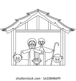 Beatiful manger image. Christmas season - Vector illustration design