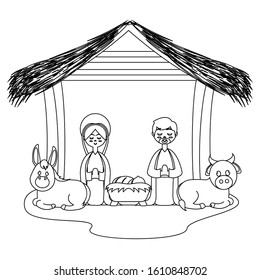 Beatiful manger image. Christmas season - Vector illustration design