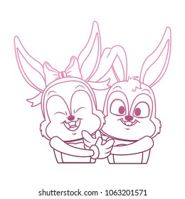 Beatiful rabbits cartoons