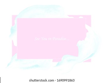 Beatiful rectangle frame with watercolor brush smears elements. Spring gentle border template. Wedding, engagement invitation cards. Delicate stories template.